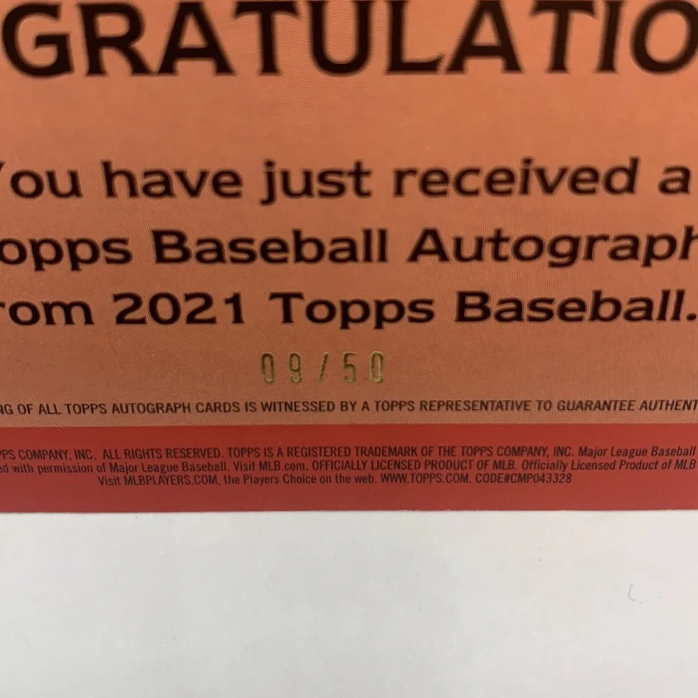 2021 Topps Marcus Stroman Mets Auto 09/50 Gold #86A-MST (MISC8) - Picture 3 of 3